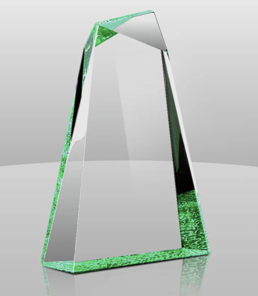 green pinnacle acrylic award for recognition